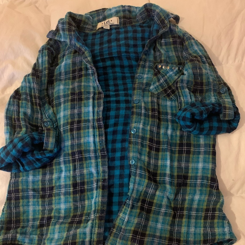 3/4 sleeve flannel